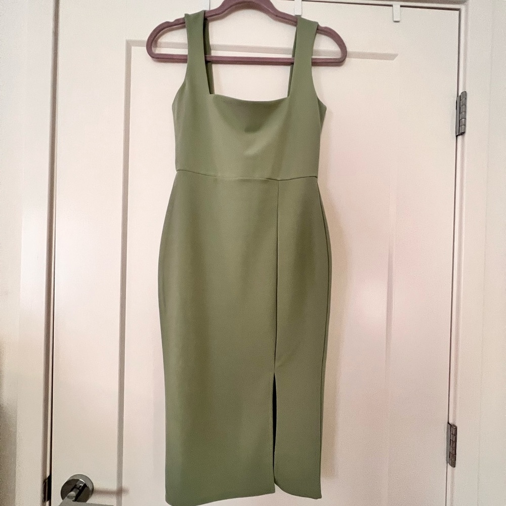 Nastygal never worn size M midi sage green dress